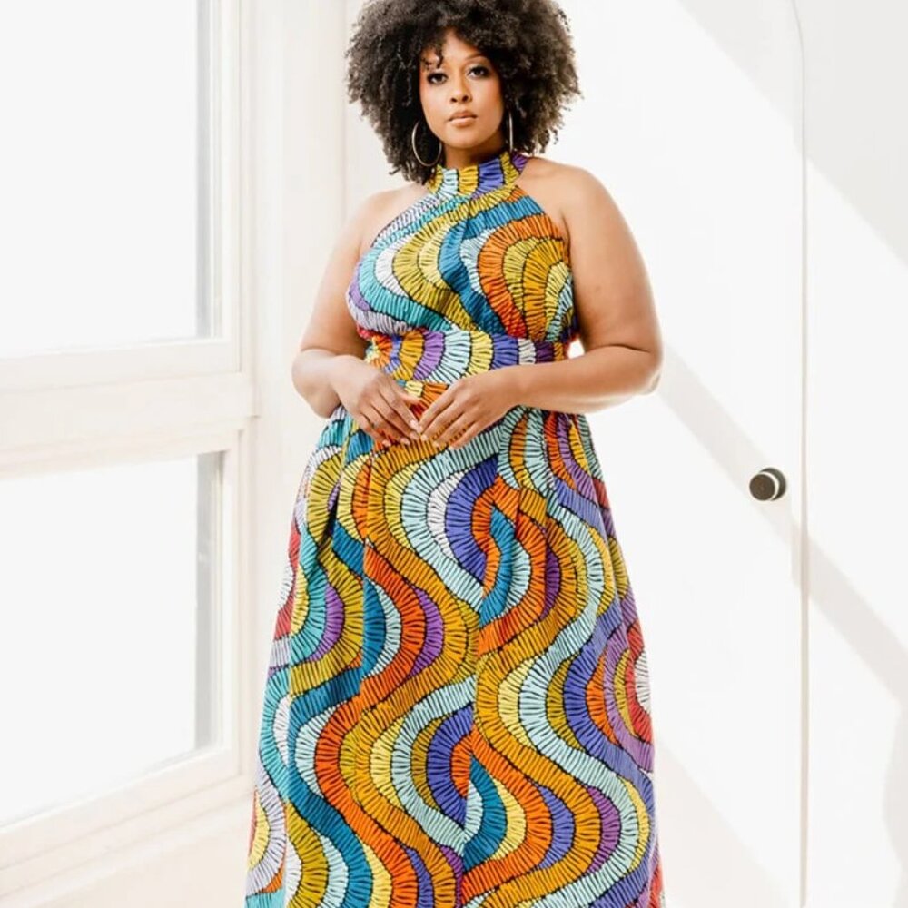 DiʻYanu Ronke Women's African Print Maxi Dress